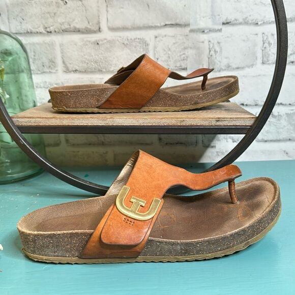 Sam Edelman Leather Thong Sandals Birkenstock Style Size 8 - Picture 2 of 5